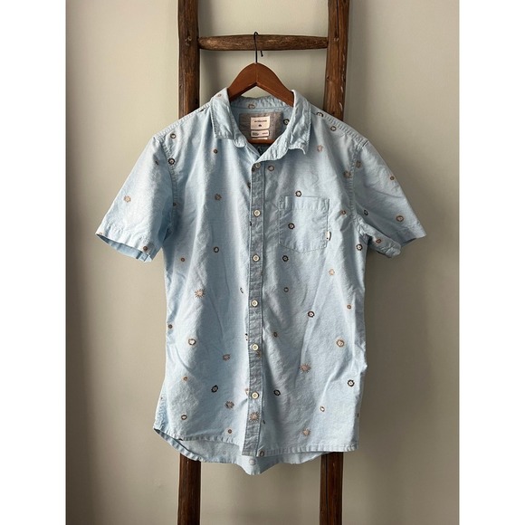 Quiksilver Button Down Shirt Floral Print Short Sleeve Casual S - Picture 1 of 5